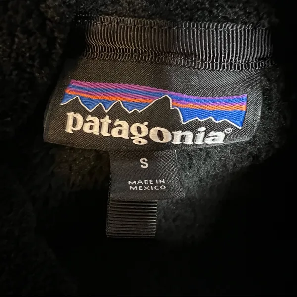 Patagonia Polartec Jacket Black Pullover Fleece‎ Casual Hiking Size Small - Image 3