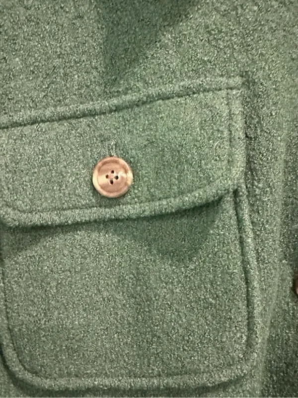 Joie Wool Blend Olive Green Chore Coat Large Oversized Scandi Workwear Jacket - Image 9