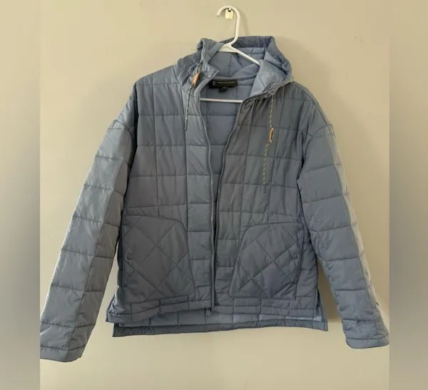 Free Country Puffer Coat Jacket Hood Light Blue Lightweight Size S M Comfy - Image 3