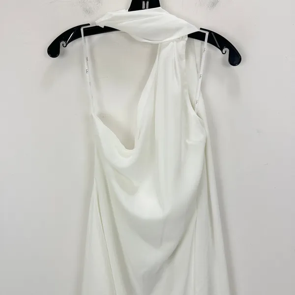 Lulus Isloda Ivory One-Shoulder Backless Sash Mini Dress with Scarf Small NWT - Image 6