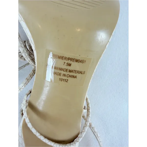 Steve Madden Premier Strappy Lace Up Heels in Cream Size 7.5 - Image 9