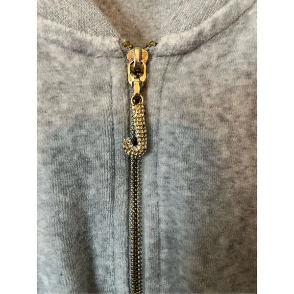 Juicy Couture Black Label Gray Velour Full Zip Jacket‎ Size Small - Image 4