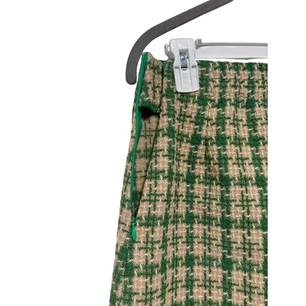 Princess Polly Green and Tan Tweed Mini Skirt US 4 - Image 7