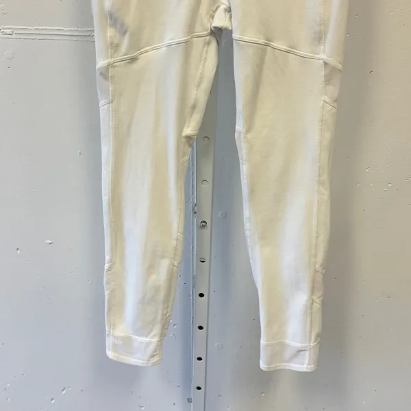New Balance White Mesh Panel High Waisted Leggings Size S Crisscross Hem Sporty - Image 4
