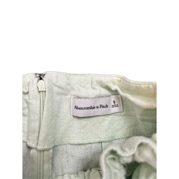 Abercrombie & Fitch Women's Small Linen Paperbag Shorts Mint Green 3 inch inseam - Image 4