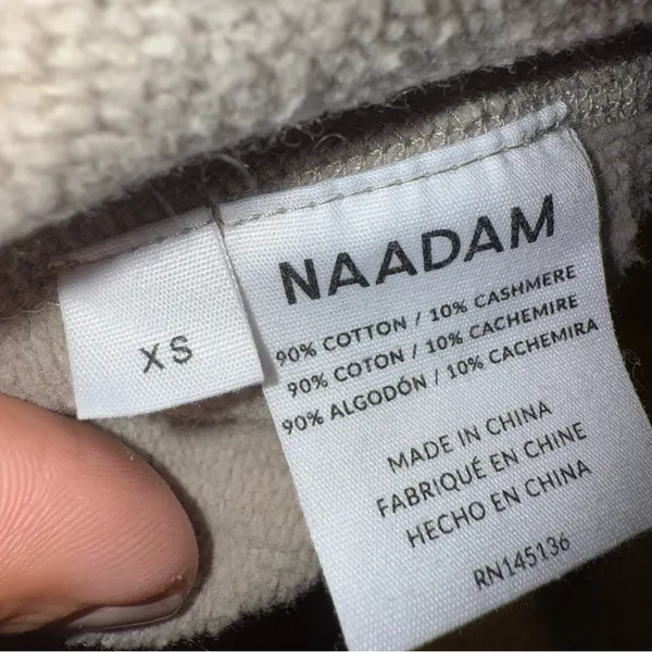 NAADAM Crop‎ Crewneck Sweatshirt Tan Cotton Cashmere XS - Image 4