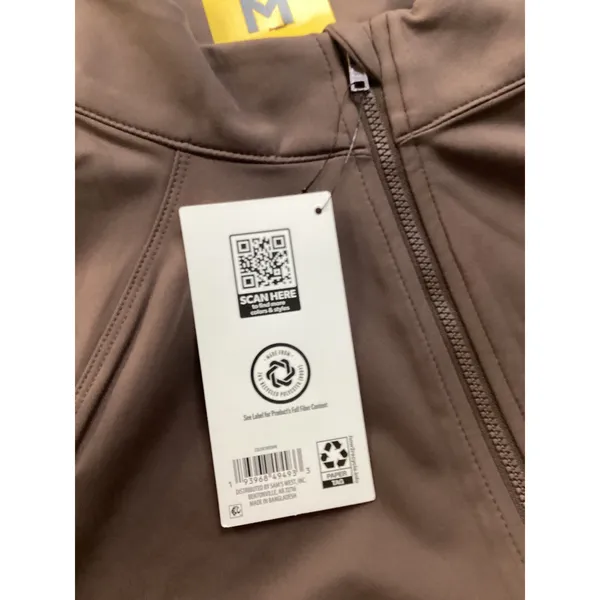 Members Mark Womens Extra-Warm Jacket Brown Full Zip Thumbholes Medium NWT‎ - Image 3