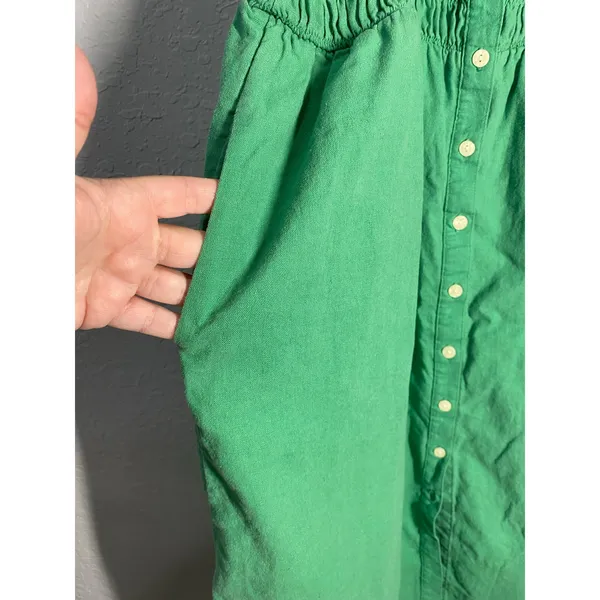 Universal Thread Green Linen Blend Smocked Midi Dress Boho Resort Vacation XL - Image 7