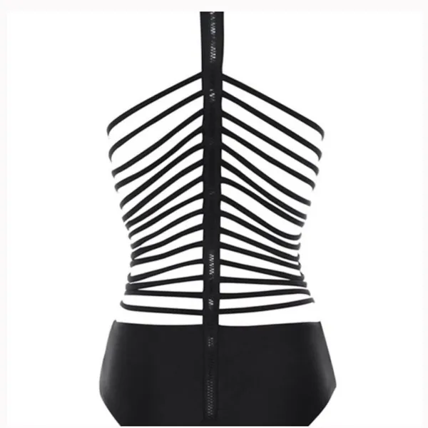 House of CB London Black Ladderback One‎ Piece Swim Zipper Size S - Image 2