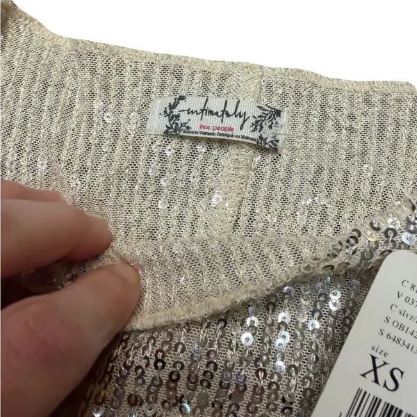 ✨ Intimately Free People Gold‎ Rush Sequin Long Sleeve Top XS NWT ✨ - Image 4