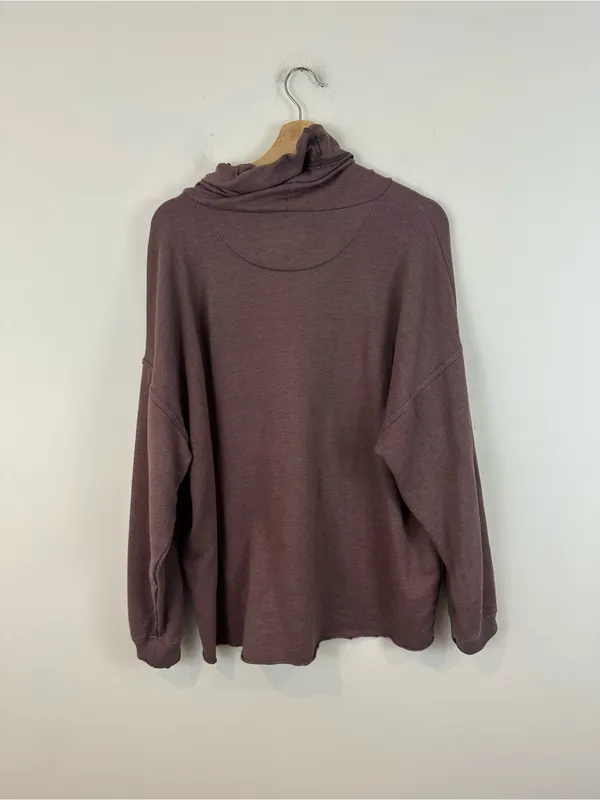 Aerie Oversized Cozy Mauve Cowl Neck Sweatshirt Lightweight Size Small - Image 5