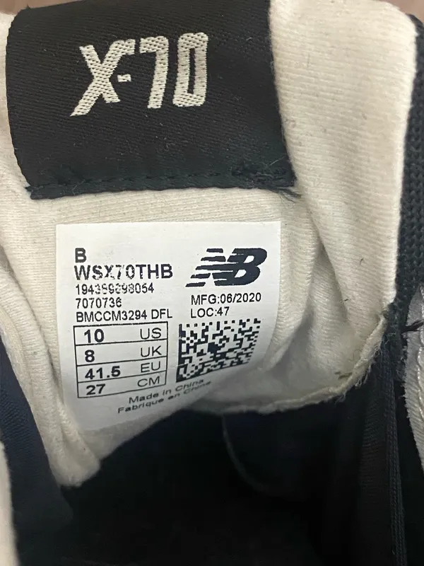 New Balance X-70 Sneakers Women's 8 Black White Lace Up Low Top Running Shoes - Image 8