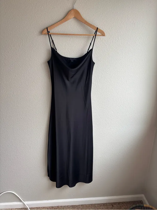 Sleek Black Slip Midi Dress - Image 3