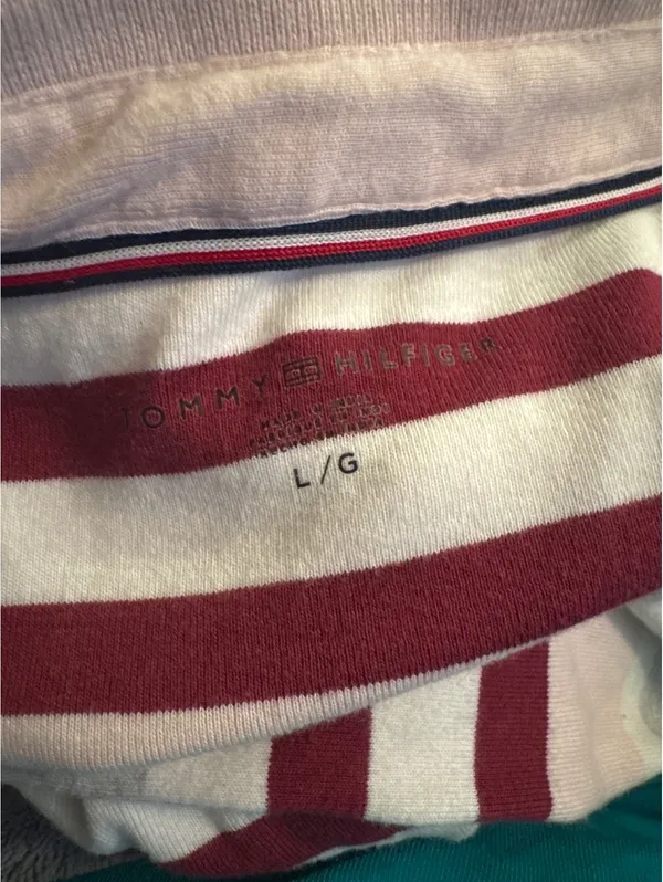 Tommy Hilfiger Long Sleeve Striped Polo Shirt Large - Image 3