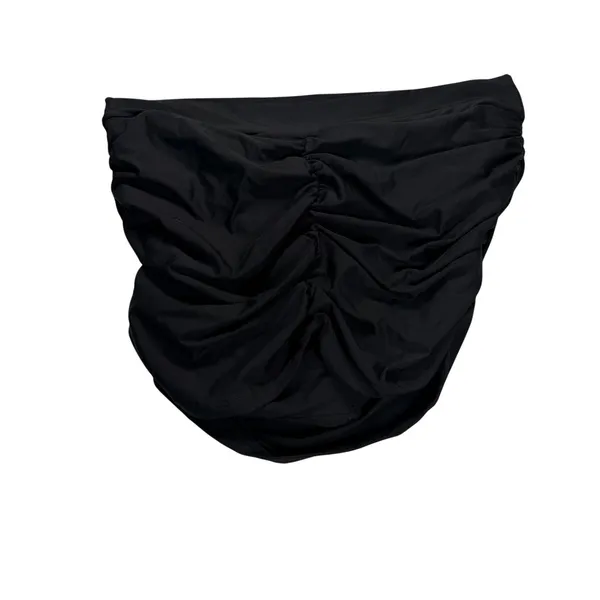 Freshwater Bikini Skirt Women's Medium Black Ruched Full Coverage Mid Rise NWT - Image 2