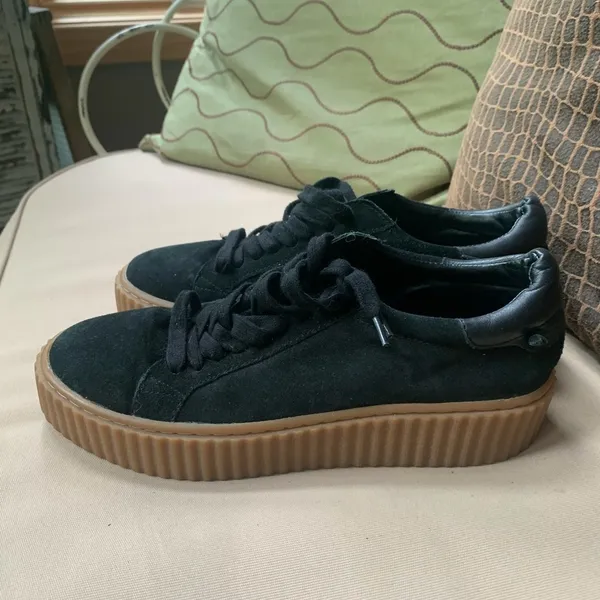 J/Slides‎ Suede Platform Sneaker Black Size 8 - Image 6