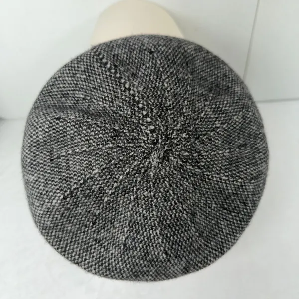 Zara Medium Wool Blend Beret Grey Textured Knit Winter Hat French Chic Accessory - Image 6