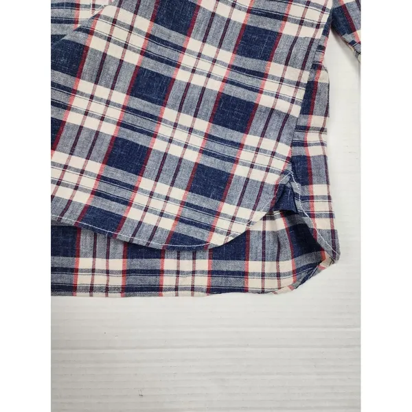 J.Crew Women's Plaid Shirt Homespun Boy Fit Popover Blouse 100% Cotton Size M - Image 11