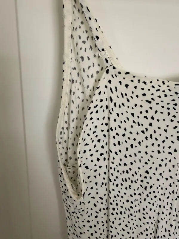A New Day Summer Dress - White & Black Polka Dot Slit Cami Maxi Dress - Image 7