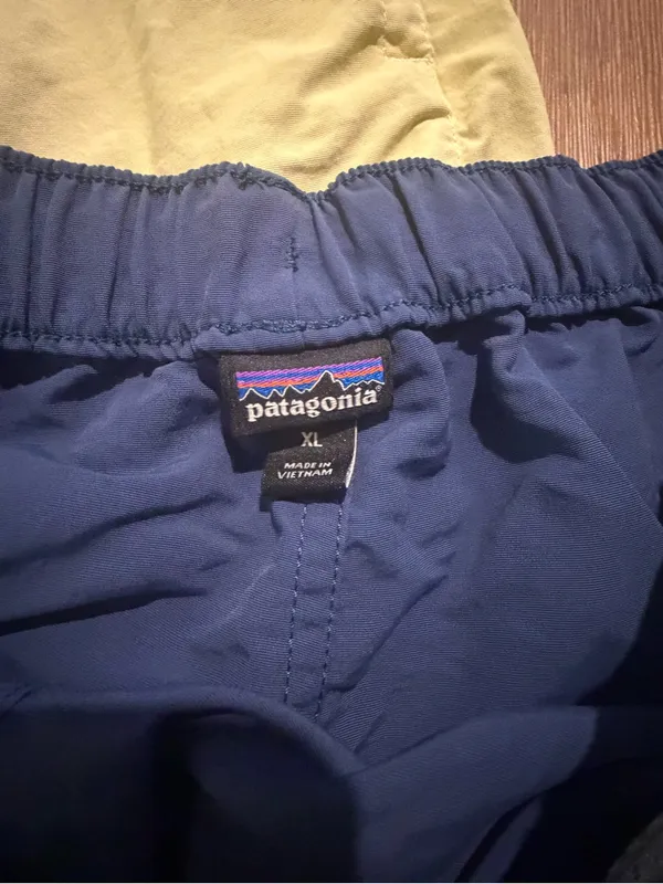 Patagonia Women's Barely Baggies Athletic Shorts in Blue and Light Yellow Bundle - Image 4