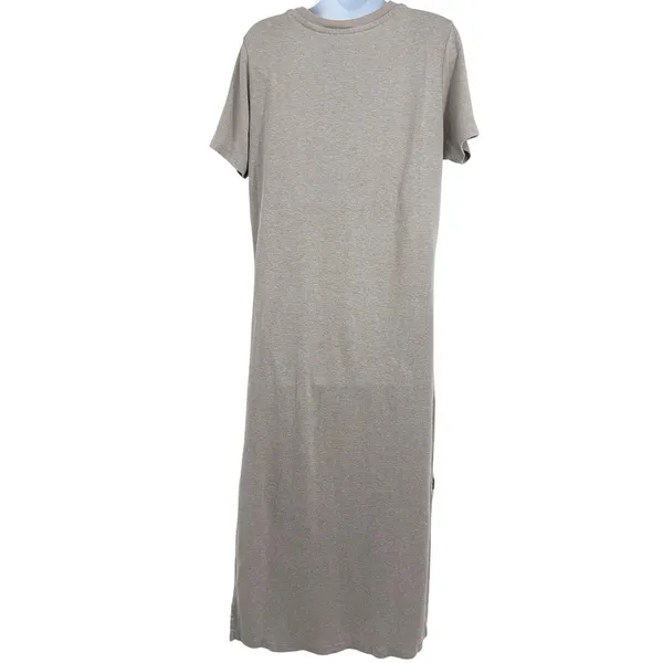Outerknown Neptune Tee Shirt Maxi Dress Women Gray L Gray Hemp Tencel Side Slit - Image 6