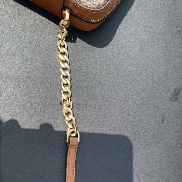 Michael Kors Jet Set Brown/Acorn Large Crossbody Purse - Image 10