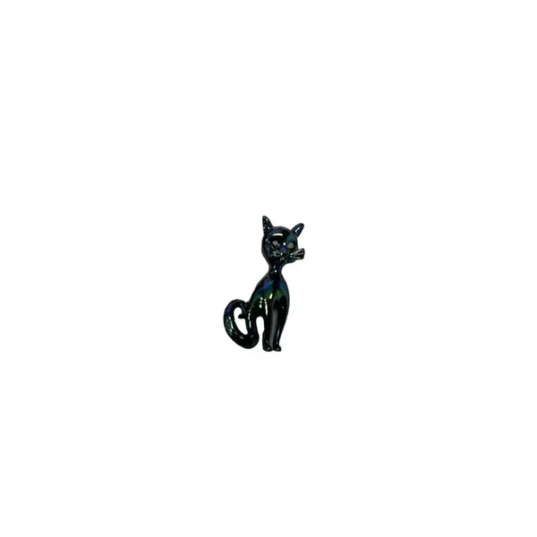 IRIDESCENT CAT Brooch Mid Century Modern brooch Carnival Pin Jewelry 50’s/60’s - Image 2