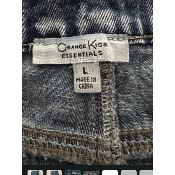 Vintage-Inspired Women’s Cargo Jeans - Washed Blue - Image 3
