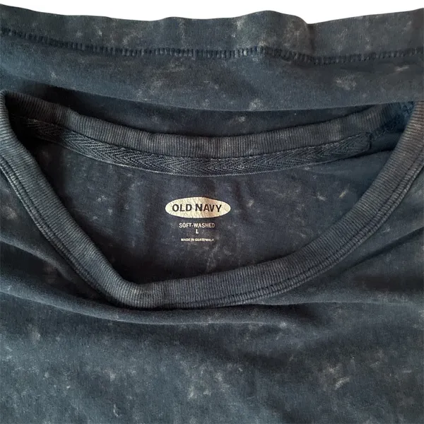 Old Navy Men Short Sleeve Soft Washed Vintage Dye T Shirt Size Large In The Navy - Image 5