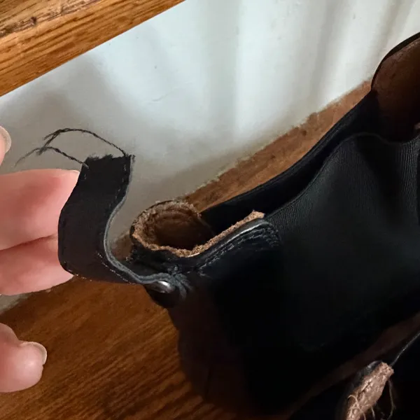 Frye Melissa Chelsea Black Leather Ankle Boots 6B 3475453 Stacked Heel - Image 6