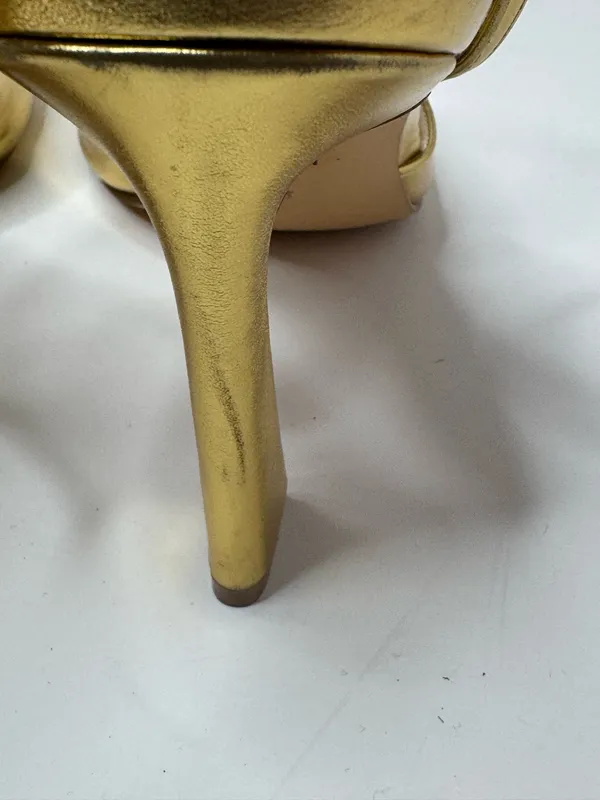 QIY Gold Metallic Stiletto Heels Women's Size 9 - Image 5