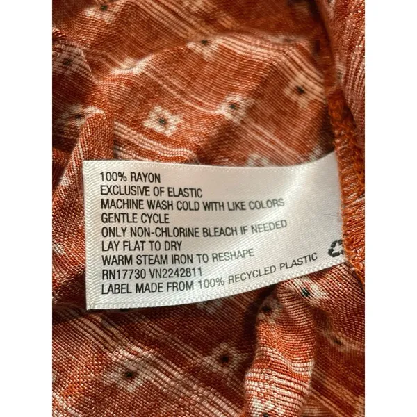 Universal Threads Orange Patterned Long Sleeve  Pullover Lightweight Top XS - Image 8