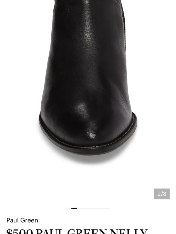 Paul Green Nelly Black Leather Low Block Heel Ankle Boot - Image 2