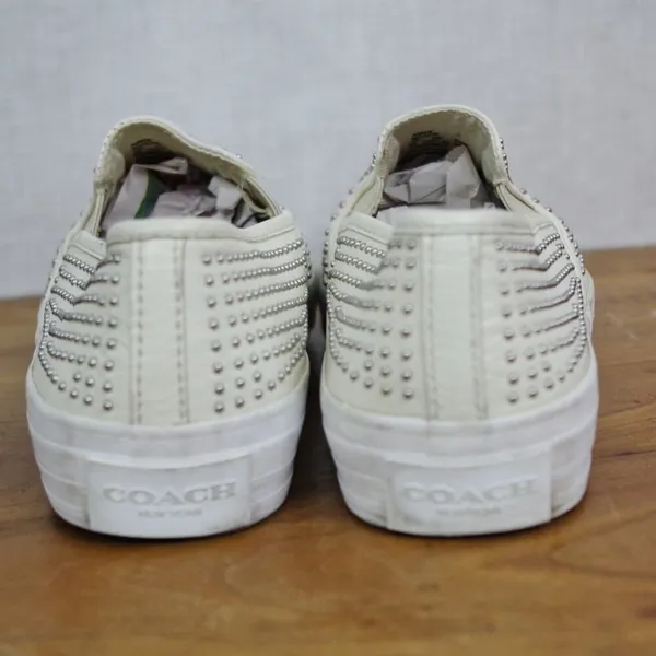 Ladies' Coach Maggie Studded Leather Slip on Shoes Size 8 - Image 6