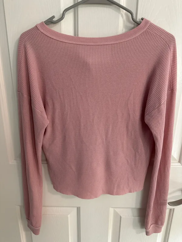 American Eagle Long Sleeve Waffle Knit Top - Image 2