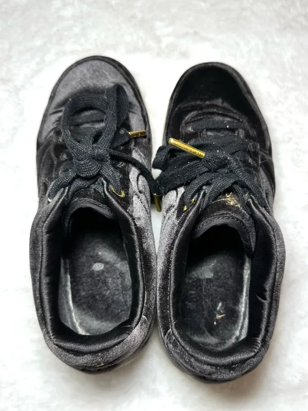 NIKE Air Force 1 AF1 Low Black Velvet Youth 4.5 Women’s 6 Lux Streetwear Sneaker - Image 10
