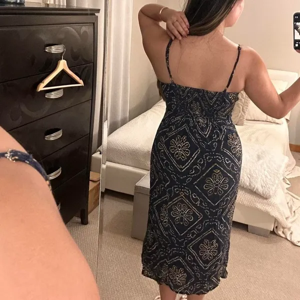 Navy Boho Patterned Sundress Blue Size XS - Image 3