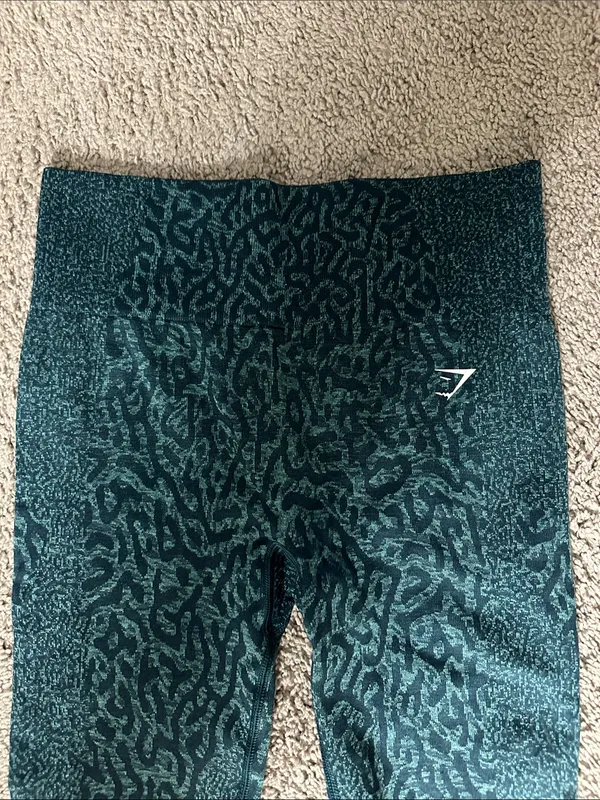 Gymshark Vital Seamless Teal Patterned Leggings - Image 3