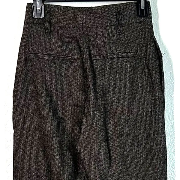 2 Pants Trouser Alice + Olivia Herringbone Wool 31"in Dark Academia Old Money - Image 9