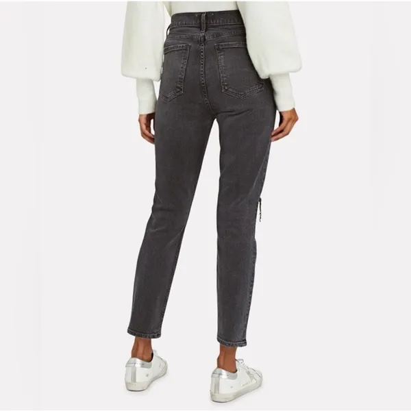 AGOLDE Nico High Rise Slim Button Fly Jeans Black Stretch A093D‎ Women’s Size 27 - Image 2