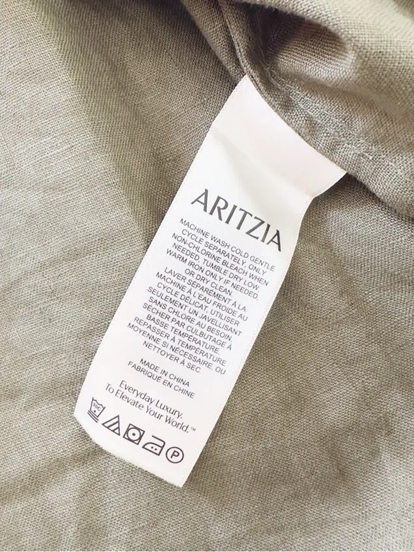 NEW Aritzia Wilfred Women’s Golden Hour Smocked Organic Linen Midi Dress - Image 12