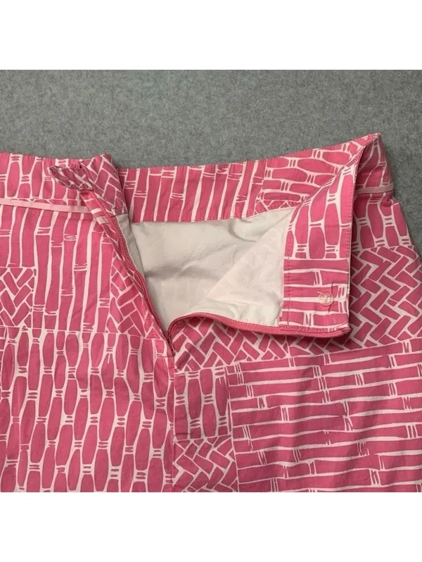 Women's Lilly Pulitzer 78399 Pink & White SKORT Size 10 Shirt Shorts Feminine - Image 7
