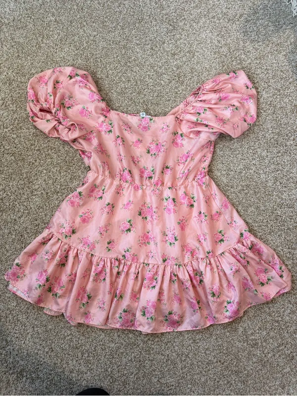 LoveShackFancy x Target Cecile Pink Floral Puff-Sleeve Dress Size 12 - Image 12
