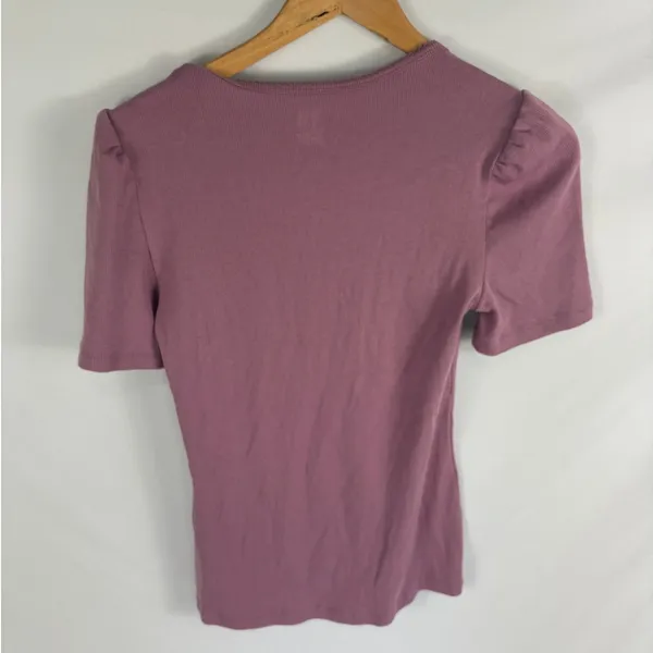 NWT Gap Scoopneck Ribbed Puff Sleeve Top Size Small - Image 4