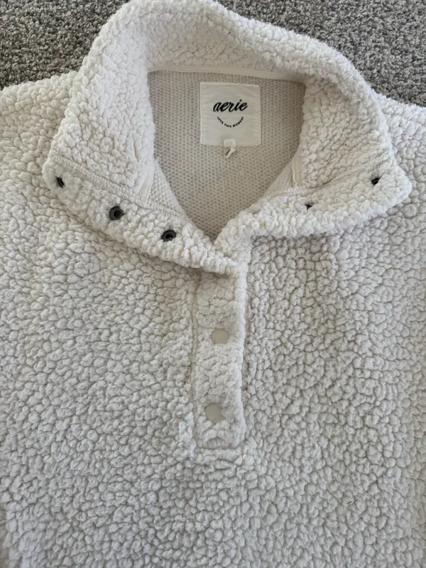 Aerie Cloud Sherpa Oversized Pullover Size XS - Image 4