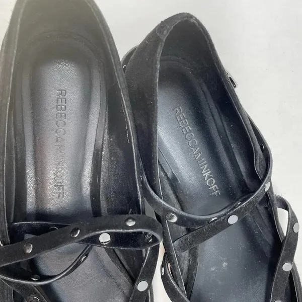 Rebecca Minkoff Faye Black Suede Studded‎ Pointed Toe Flats Size US 7.5 - Image 13