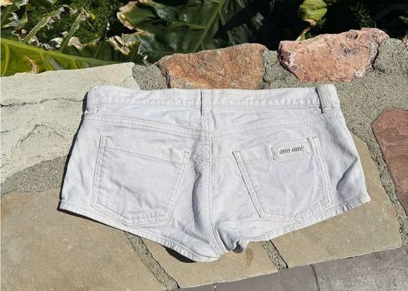 Miu Miu White Mini low waist shorts 09 - Image 2