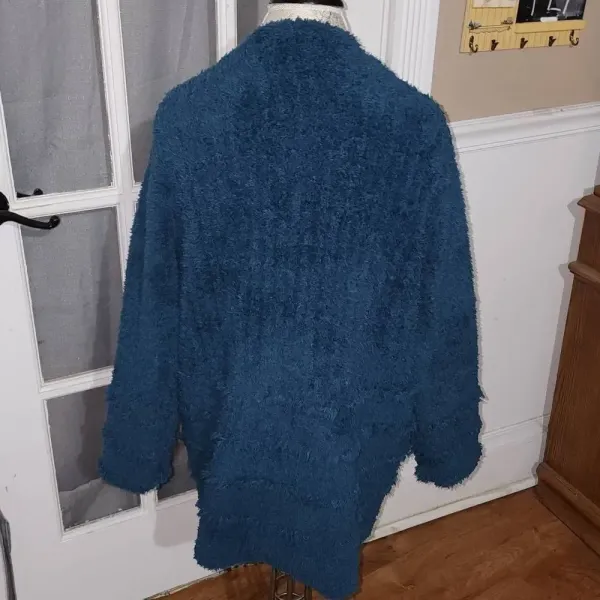 Barefoot Dreams Womens Dark Teal Cozychic Boardwalk Cardigan Sweater‎ Large - Image 2