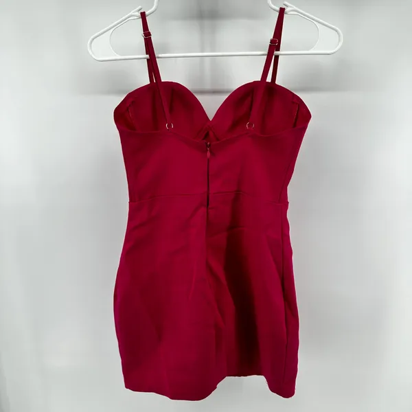 Superdown Oliviah Bustier Mini Dress Padded Adjustable Straps Hot Pink S - Image 6