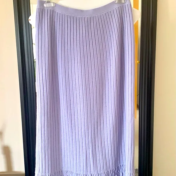 Bloomingdale’s Lilac Long Wool Skirt - Image 2